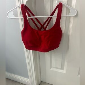 Red lululemon sports bra